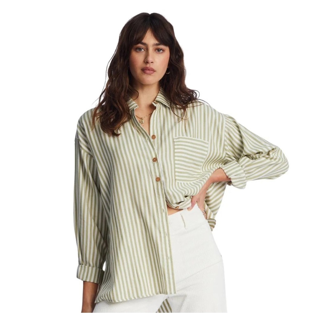 BILLABONG IN THE TIDE ROAD TRIPPIN LONG SLEEVE SHIRT IN AVOCADO (S)